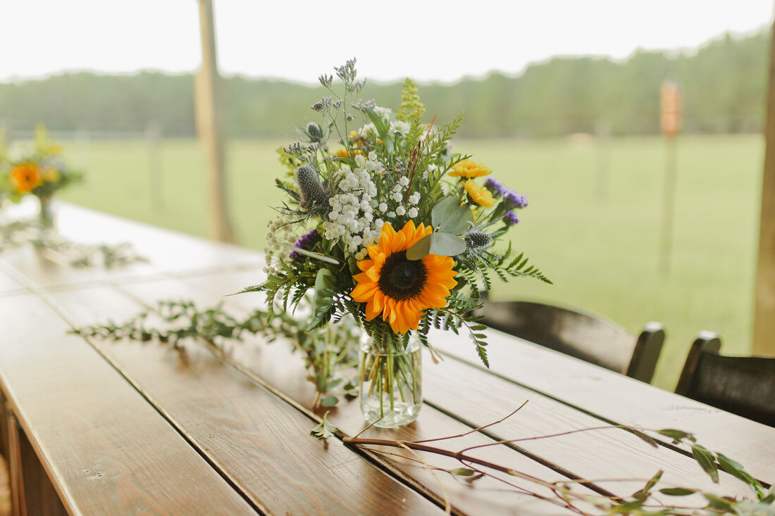 Florida Outdoor Wedding Farm Tables